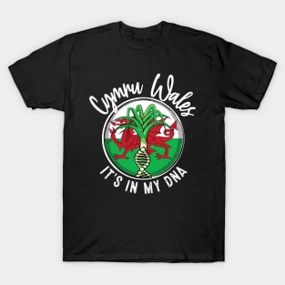 Wales - It's in my DNA. Welsh leek with a DNA strand on the flag of Wales design T-Shirt